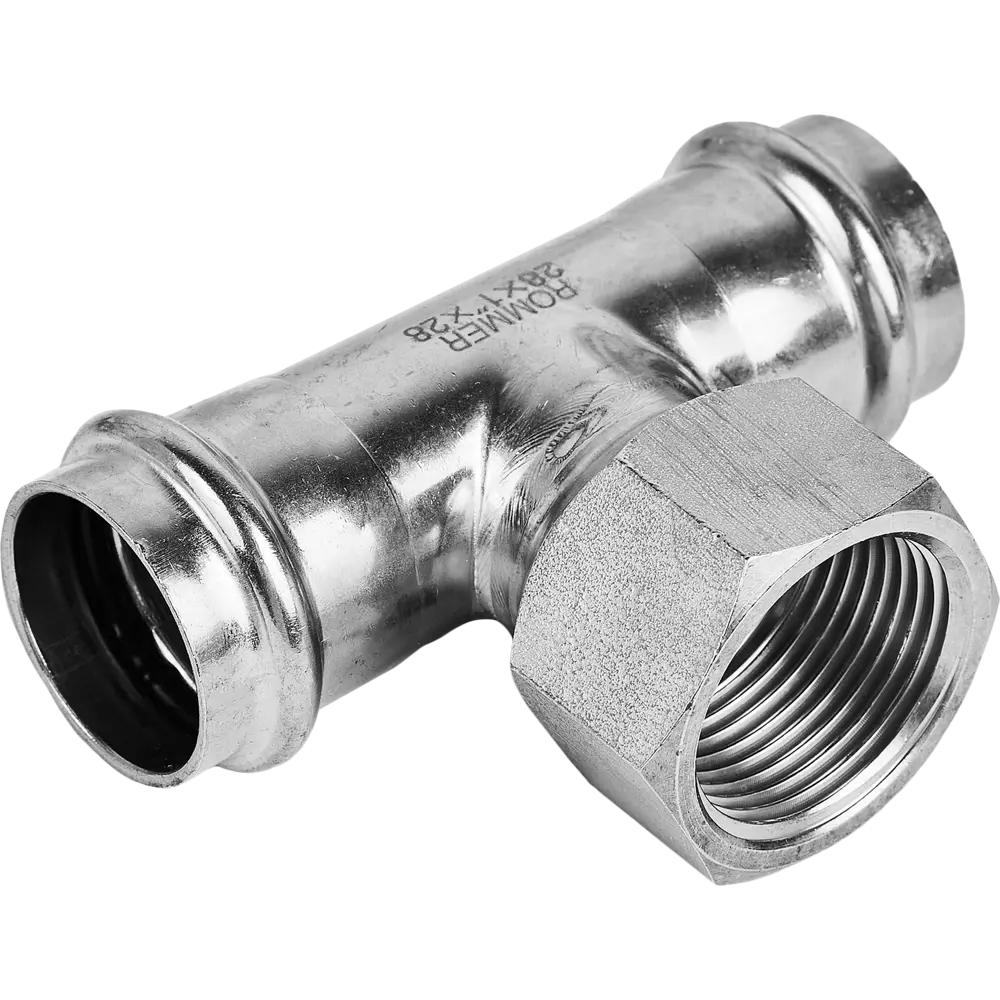 Тройник переходной Rommer 1"x28 мм ВПр-ВР нержавеющая сталь 88011337 STLM-2167040 