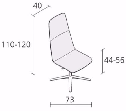 Alias Кресло вращающееся на 4-х спицах с высокой спинкой Slim sun-id-1507456 - Вид №3