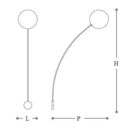 Светодиодный настенный светильник из металла и выдувного стекла Italamp провод ARCH-00001267 - Вид №2