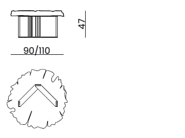 Высокий журнальный столик из шиповника Bizzotto Italia Symphony-Infinity ARCH-00110887 - Вид №2