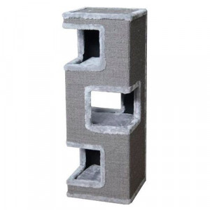 ПР0039874 Дом-когтеточка для кошек Лабиринт 35х35х100см серый Foxie