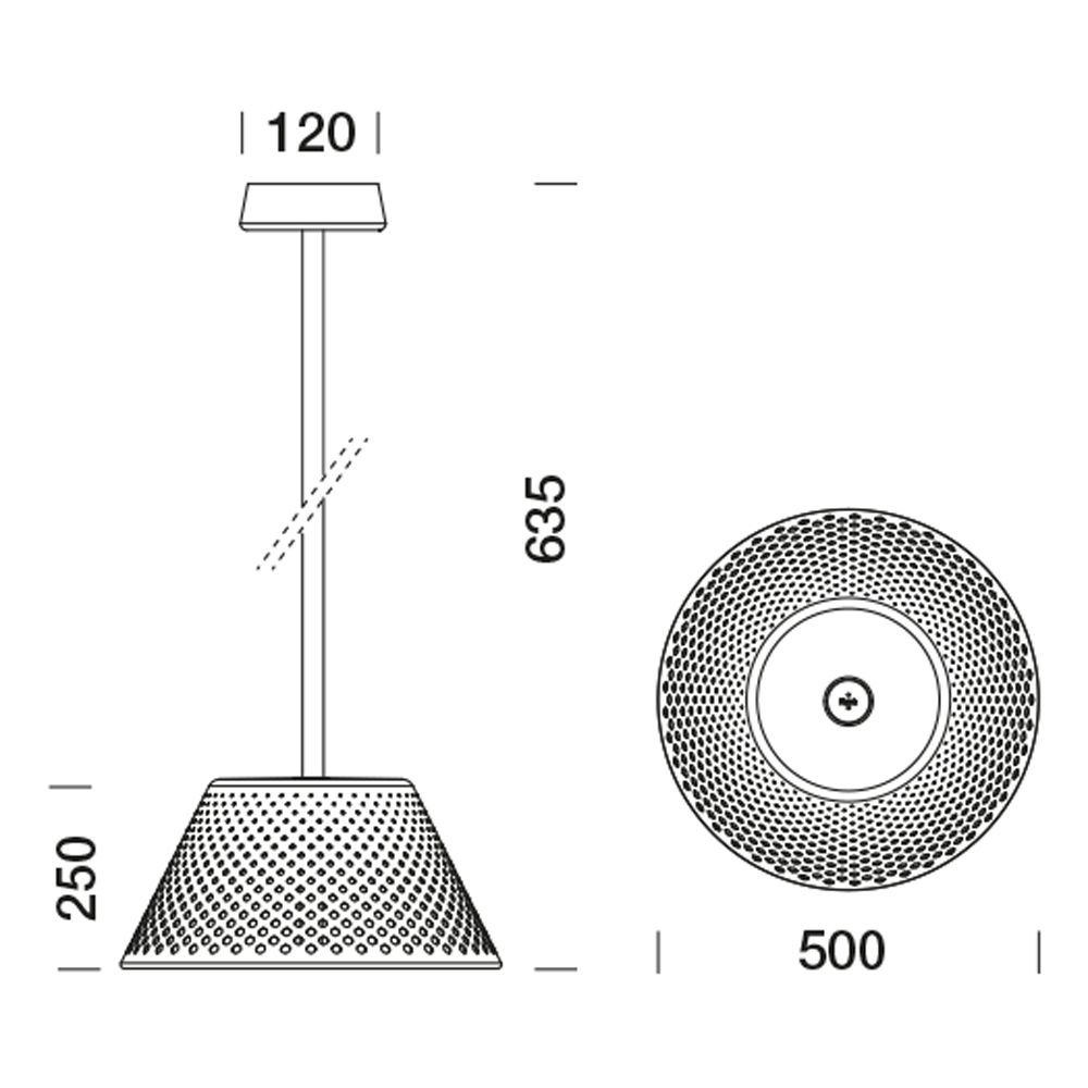 3270666 Потолочный светильник Platek MESH XL Soffitto  MESH XL H. 635 mm - LED 4000K 75°  - Вид №10