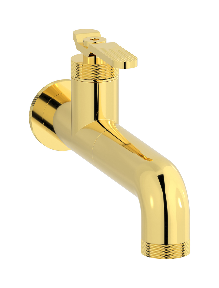 Встроенный в стену смеситель для раковины на 1 отверстие в комплекте с донным клапаном WE ARE IB b2209oo Gold Bold