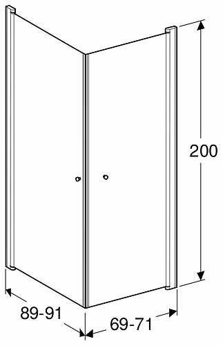 500.902.00.5 IDO Showerama 10-02 прямая душевая стенка, IDO Showerama 10-02, белые профили / полуматовое стекло, 800x800 мм  - Вид №4