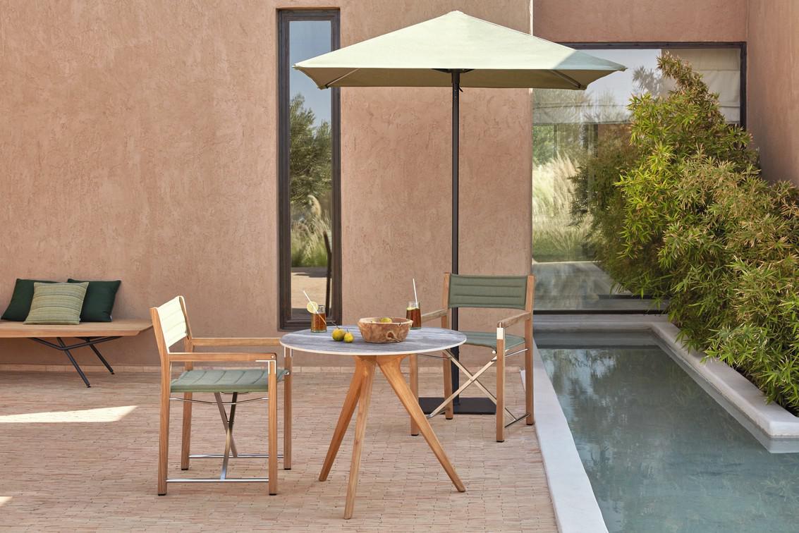 MNST1303 Зонтик teak центральный полюс teak 350x350 черный Manutti Umbrellas  - Вид №2