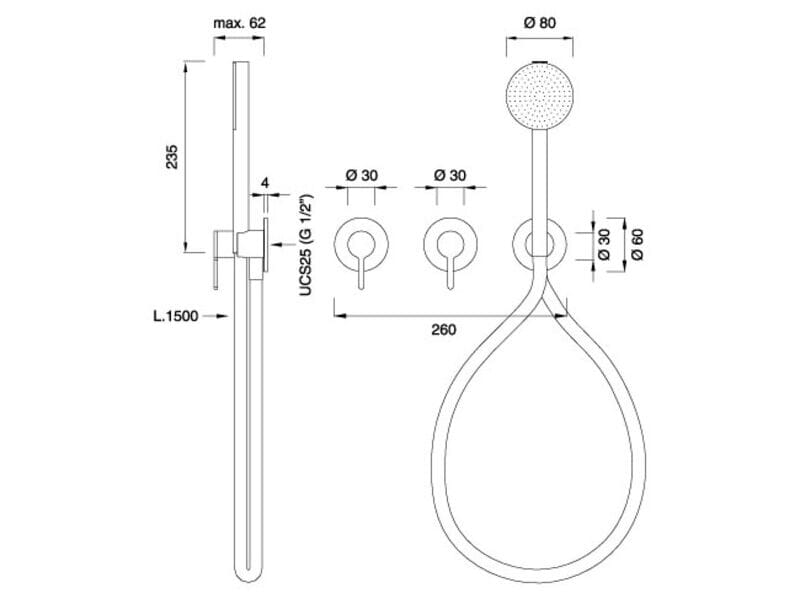 Настенный термостатический смеситель для ванны / душа CEADESIGN INNOVO ARCH-00142540 - Вид №2