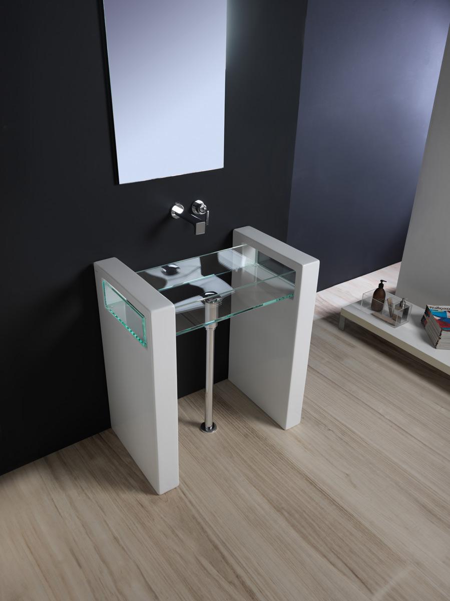 GLLACOL80BW13 Напольная раковина стоящая GSG CERAMIC GLASS - Вид №1