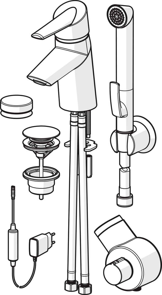 Oras 2705FT Смеситель для умывальника, 230/5 V 2705FT Optima Хром  - Вид №2