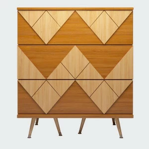 Комод с деревянными ножками и 3 ящиками Lady Woo WOODI  00-3965955 Бежевый;дуб сонома