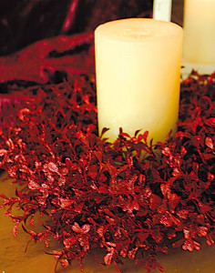 1655 444 a3 Искусственный венок из самшита с глиттером, синтетический материал, Ø 30 см, красный H-andreas