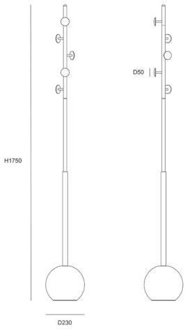Bentu Design Вешалка из алюминия с основанием из венецианского терраццо 8 C245550  - Вид №6