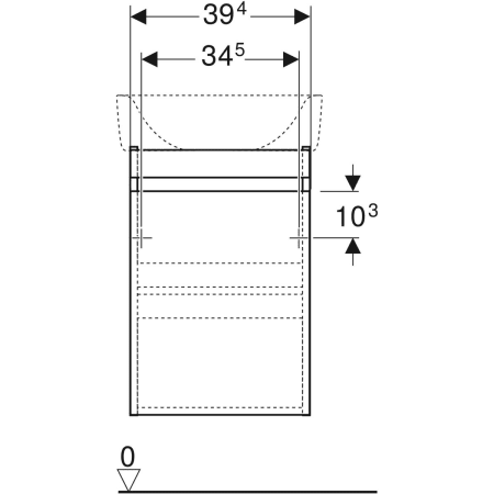 869053000 Шкафчик для раковины Geberit Renova Plan, с одной дверью Geberit  - Вид №15
