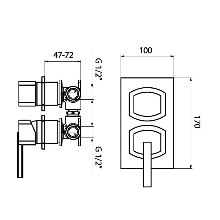 AZ880601015 Смеситель для ванны с душем Webert Azeta  - Вид №1