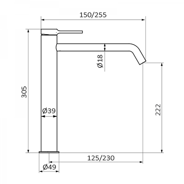47550472 PREMIUM Черный XXL Мужской Умывальник Смеситель Черный GRB MIXERS Time - Вид №1