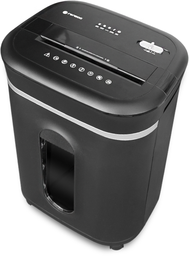 УМ28-5 Уничтожитель документов , din p-5 (5 ур-нь секр.), фрагмент 1,9х12мм, 14 лист (70г/м2), cd/пл.карты/скрепки/скобы, 28 литров Гелеос Santreyd  - Вид №2