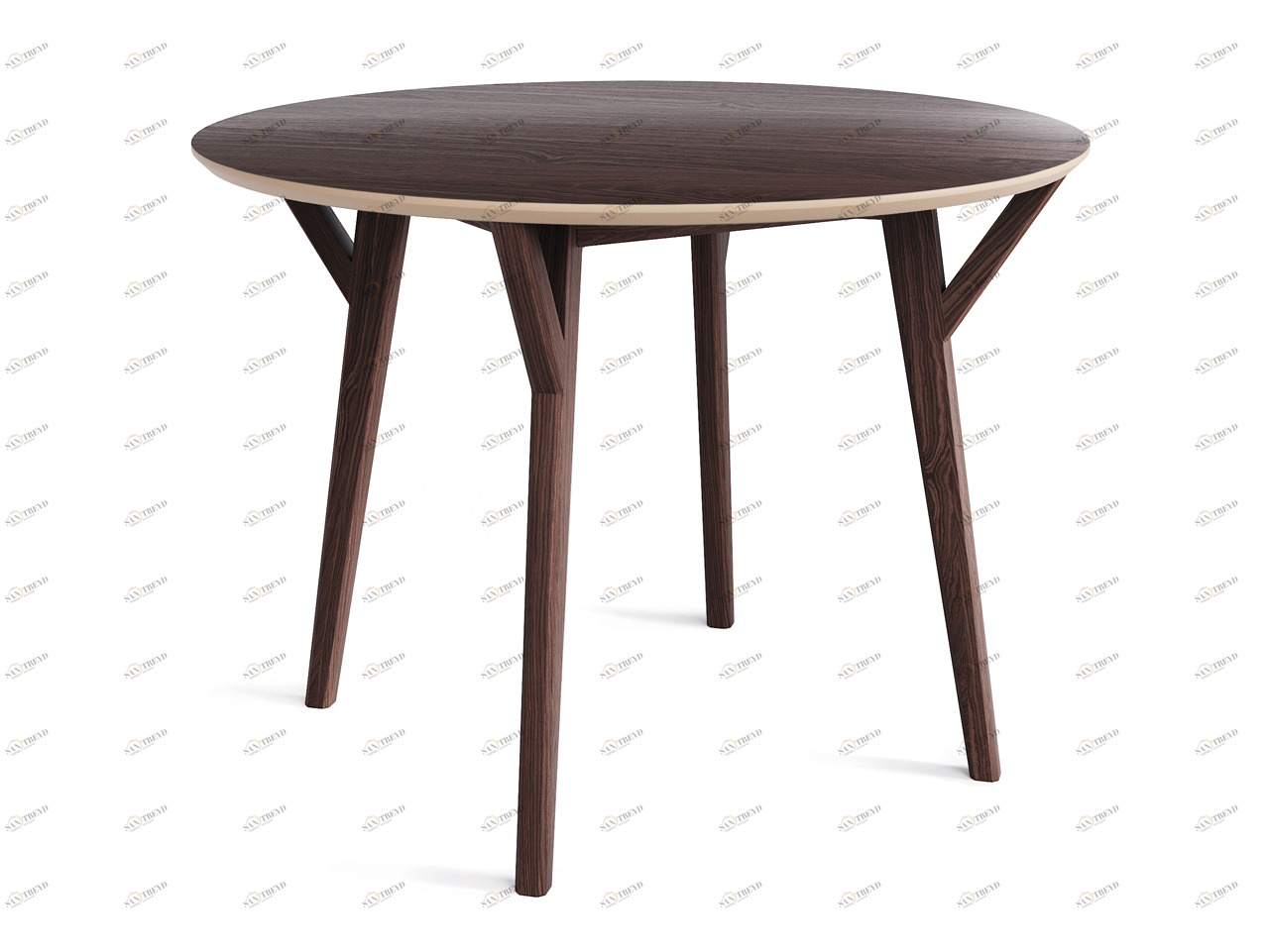 Обеденный стол круглый темный дуб, бежевый 102 см Circle THE IDEA  210010 Коричневый 