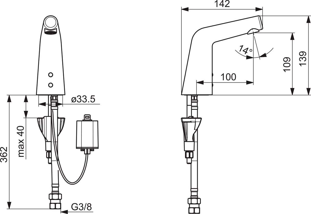 Oras 3014F Смеситель для умывальника, 6 V 3014F Inspera XS Хром  - Вид №1