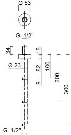 Rubinetteria Giulini Подвесной кронштейн для душа Surf F1762 - Вид №1