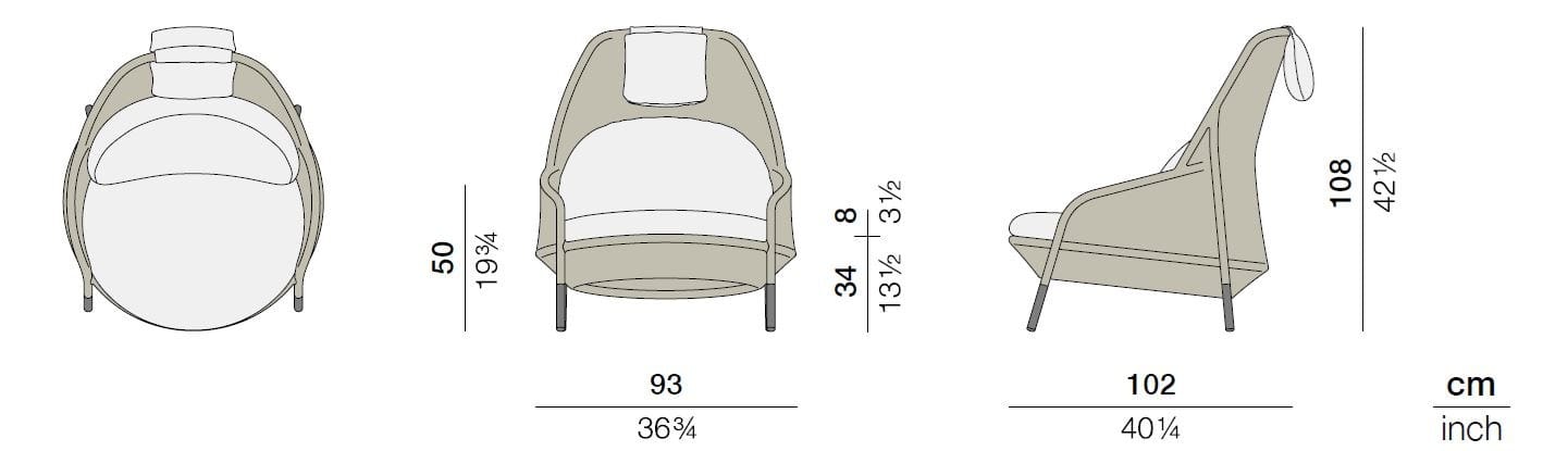 Садовое кресло из синтетического волокна с высокой спинкой DEDON AHNDA ARCH-00126615 - Вид №4