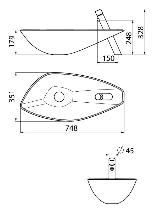 Раковина из грецкого ореха CARIMALI Scull ARCH-00071014 - Вид №2