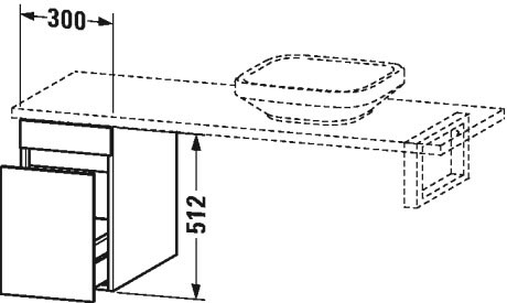 DS533004949 DuraStyle Шкафчик для консоли Графит матовый, декор Duravit - Вид №1