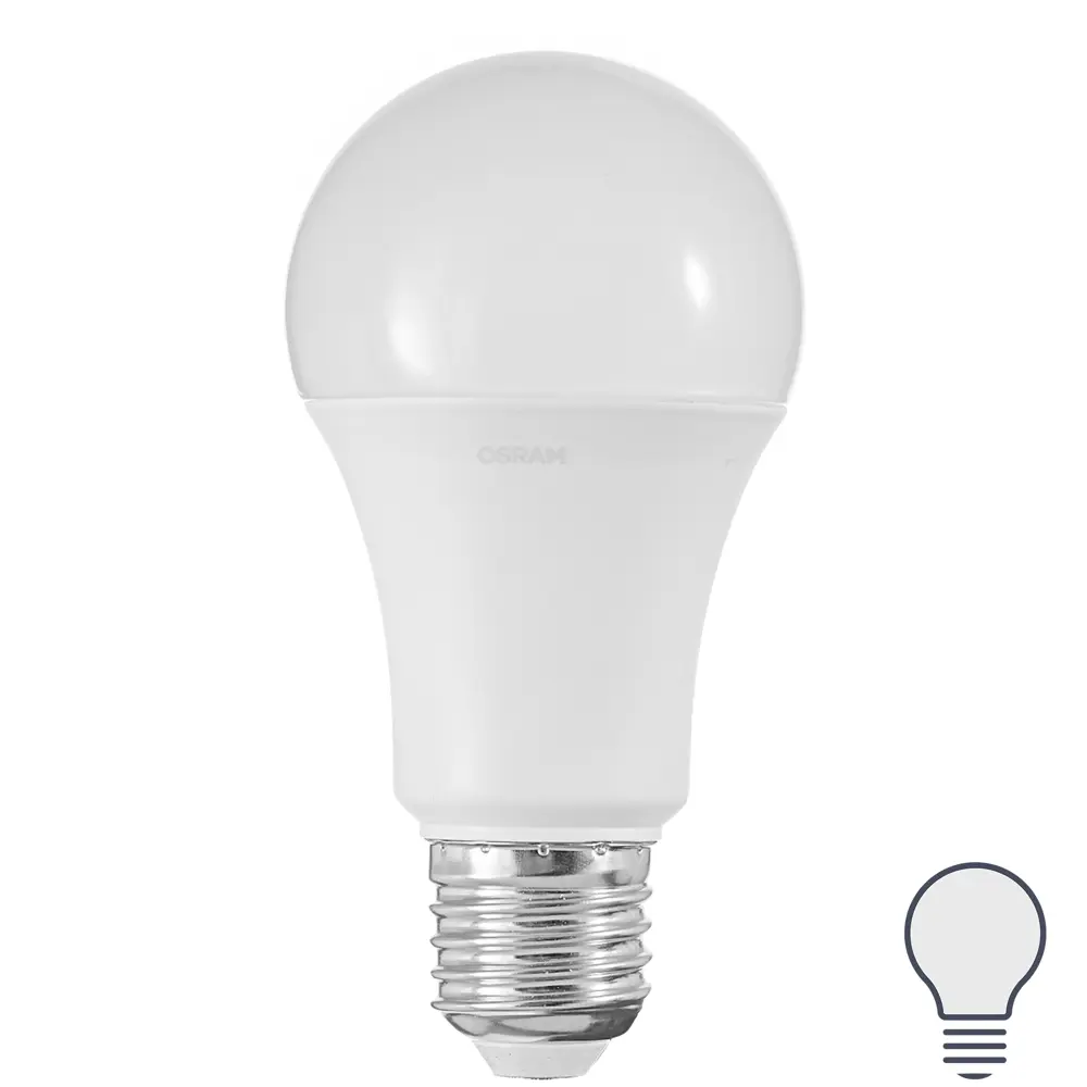 Лампа светодиодная Osram E27 170-240 В 9 Вт груша матовая 806 Лм нейтральный белый свет 85457153 STLM-2061175 