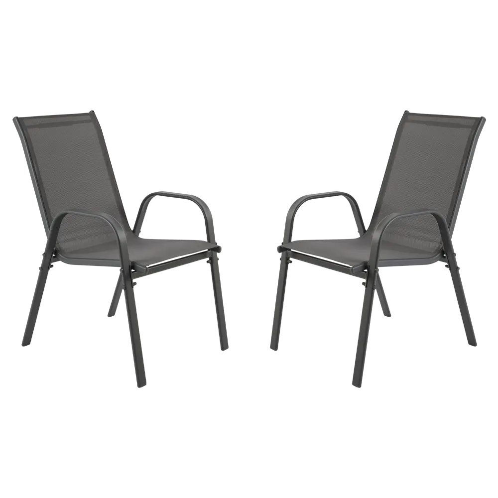Комплект стульев садовых BEGINIA Alma 70x54x91.5 см сталь серый 2шт STLM-2092841 - Вид №7