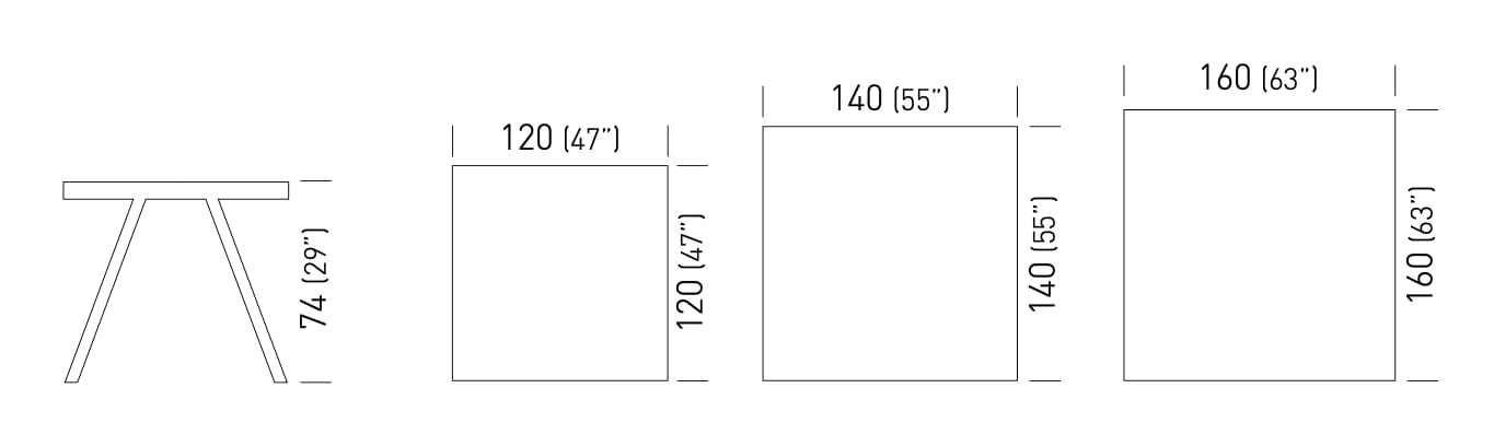 Квадратный стол из ламината или Compactop® GABER Surfy 2027 ARCH-00030404 - Вид №3