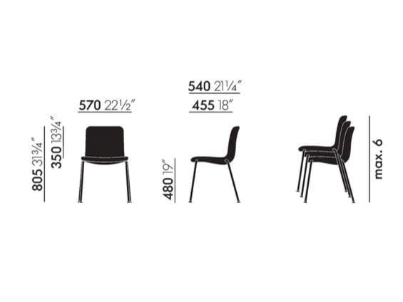 Штабелируемый стул с мягкой тканью VITRA Hal Soft ARCH-00029111 - Вид №15