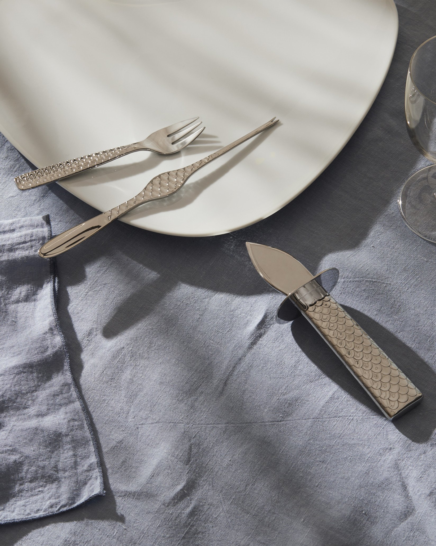 Набор из 4 вилок для устриц и моллюсков Alessi Colombina fish FM23/36S4 - Вид №1