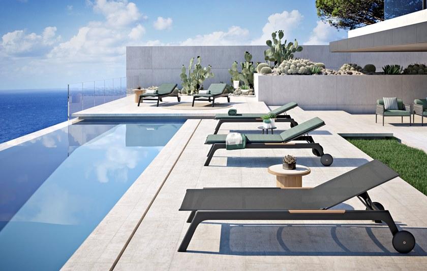 Atmosphera Откидной алюминиевый садовый шезлонг на колесиках Nevada Nv.lt - Вид №3