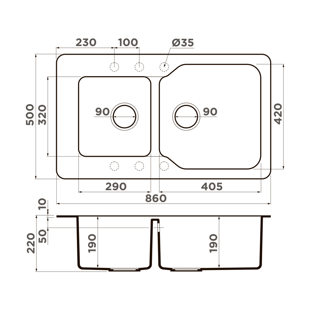 Кухонная мойка Maru 86-2 EV OMOIKIRI 4993290 - Вид №4