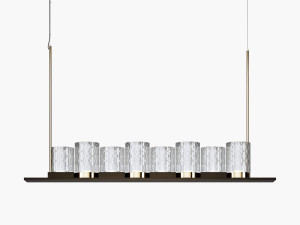 Металлический светодиодный подвесной светильник с кристаллами