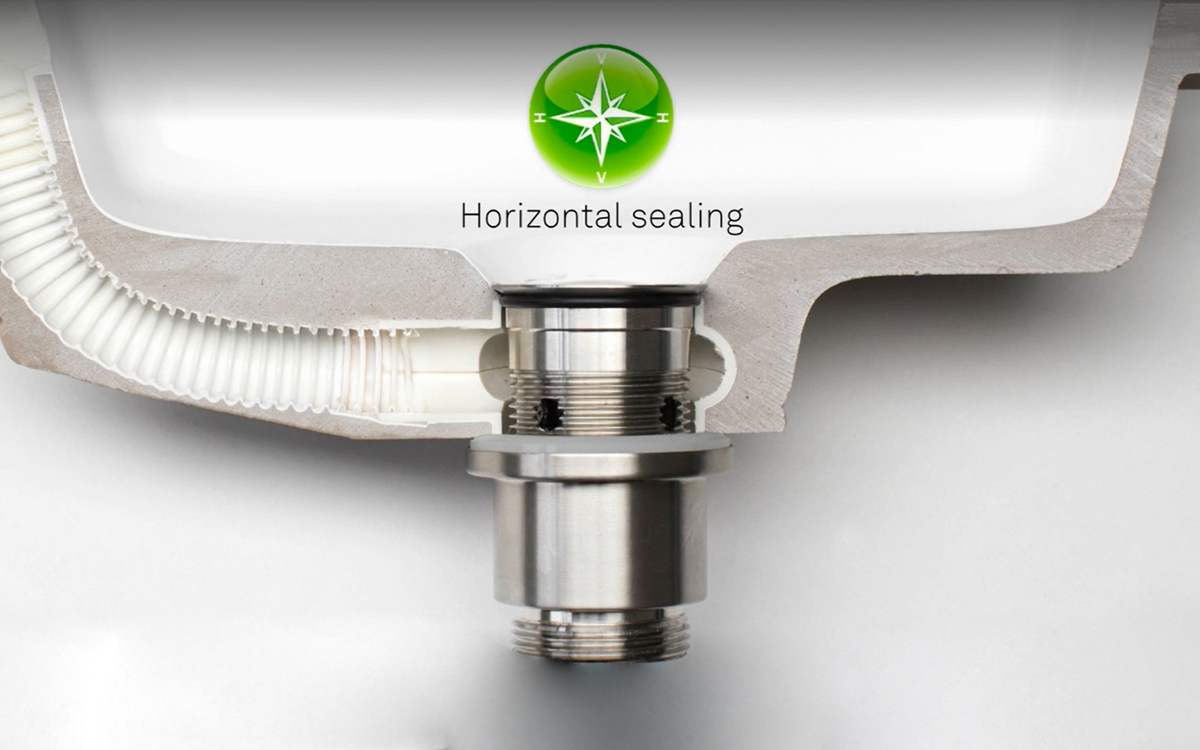 QA1250MP4 Слив Hygiene+ стационарный-открытый - вид древесного угляd line Qtoo  - Вид №3