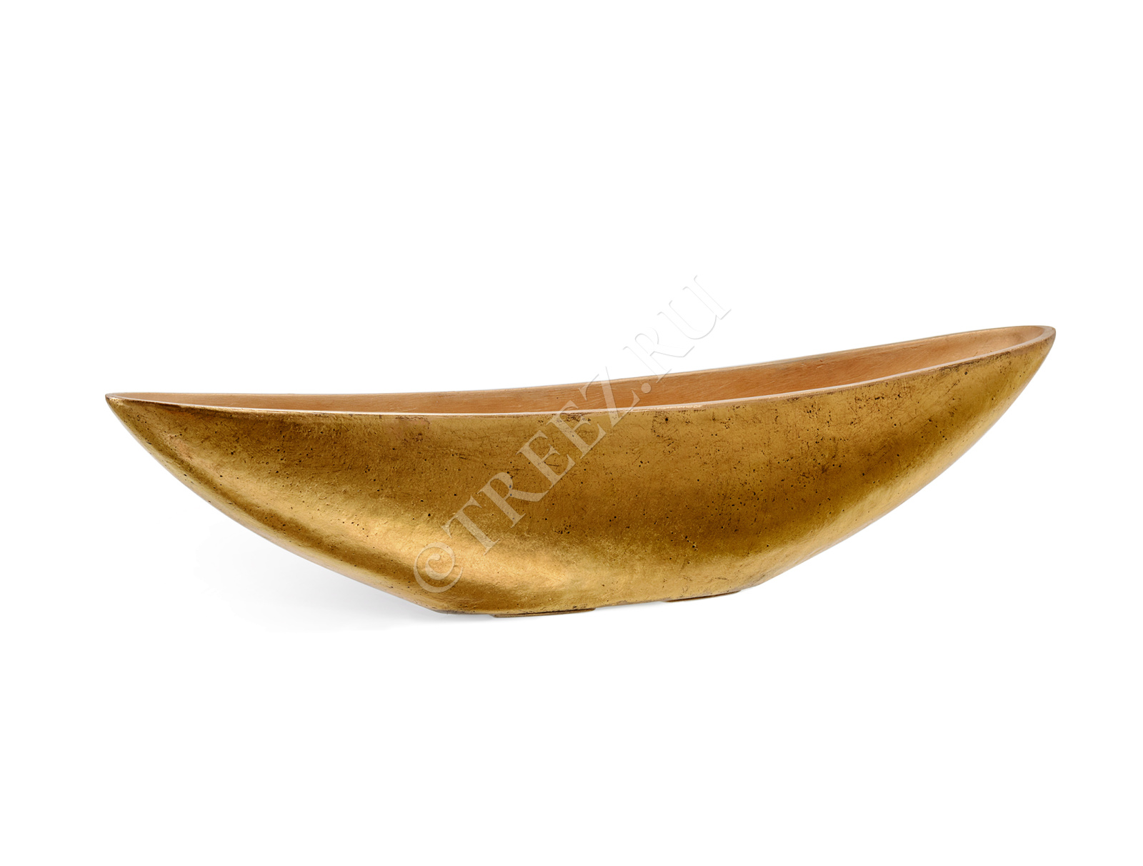 41.3321-04-053-GLD-20/90 Кашпо  Effectory - серия Metal - Ваза-Лодка (2 размера) - Сусальное золото Цветочная коллекция  - Вид №4