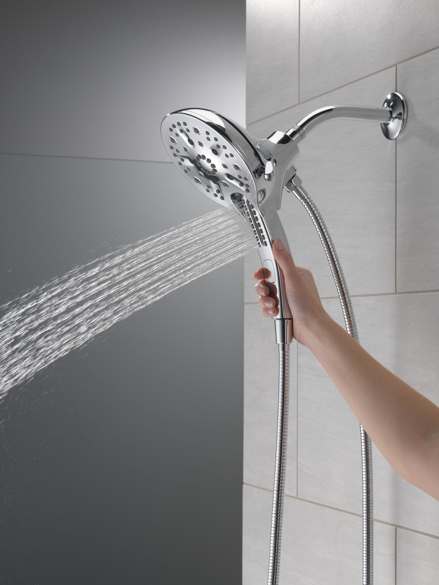 58620-PK In2ition® H2Okinetic® Душ два в одном с 5 настройками Delta Faucet Universal Showering Хром  - Вид №4