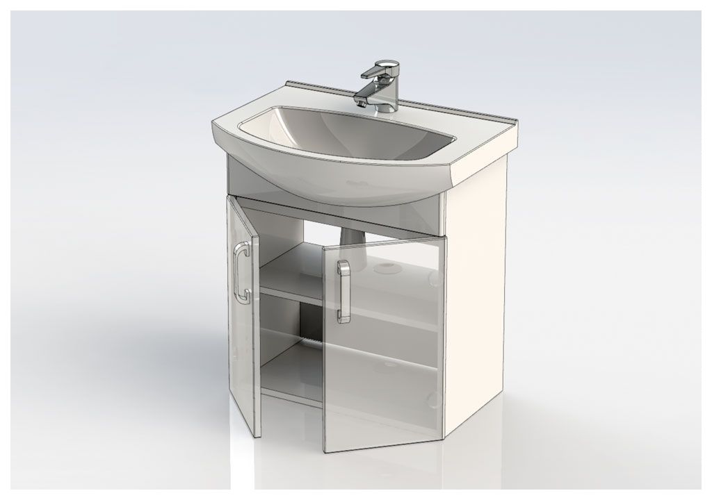 Тумба под раковину Aquanet Ирис 60 белый (2 дверцы) sun-id-270537 - Вид №9