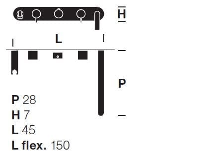 Термостатический смеситель для ванны из нержавеющей стали с ручным душем Rexa MAE ARCH-00143886 - Вид №2