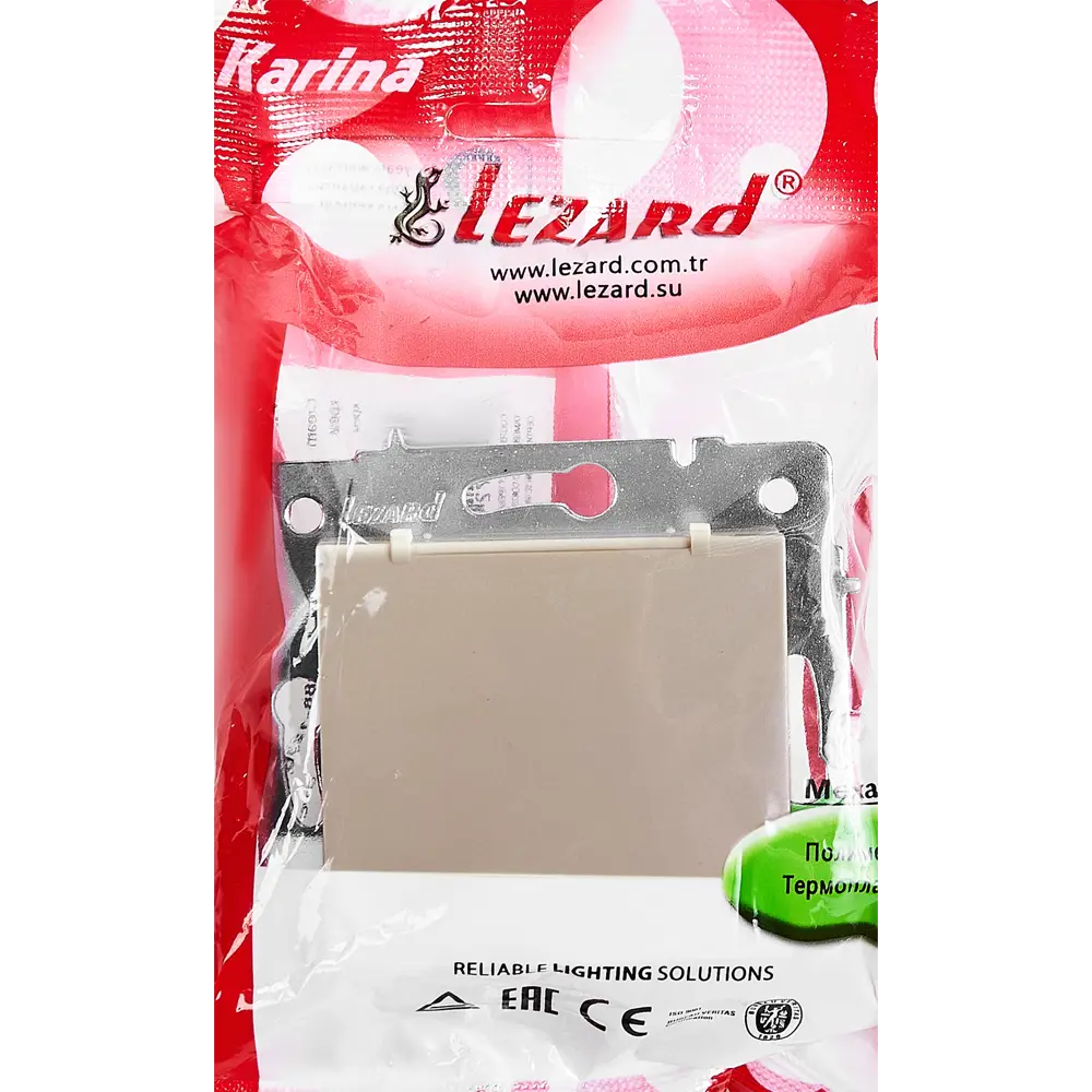 Розетка Lezard Karina с заземлением с крышкой цвет кремовый 84408377 STLM-2194530  - Вид №6