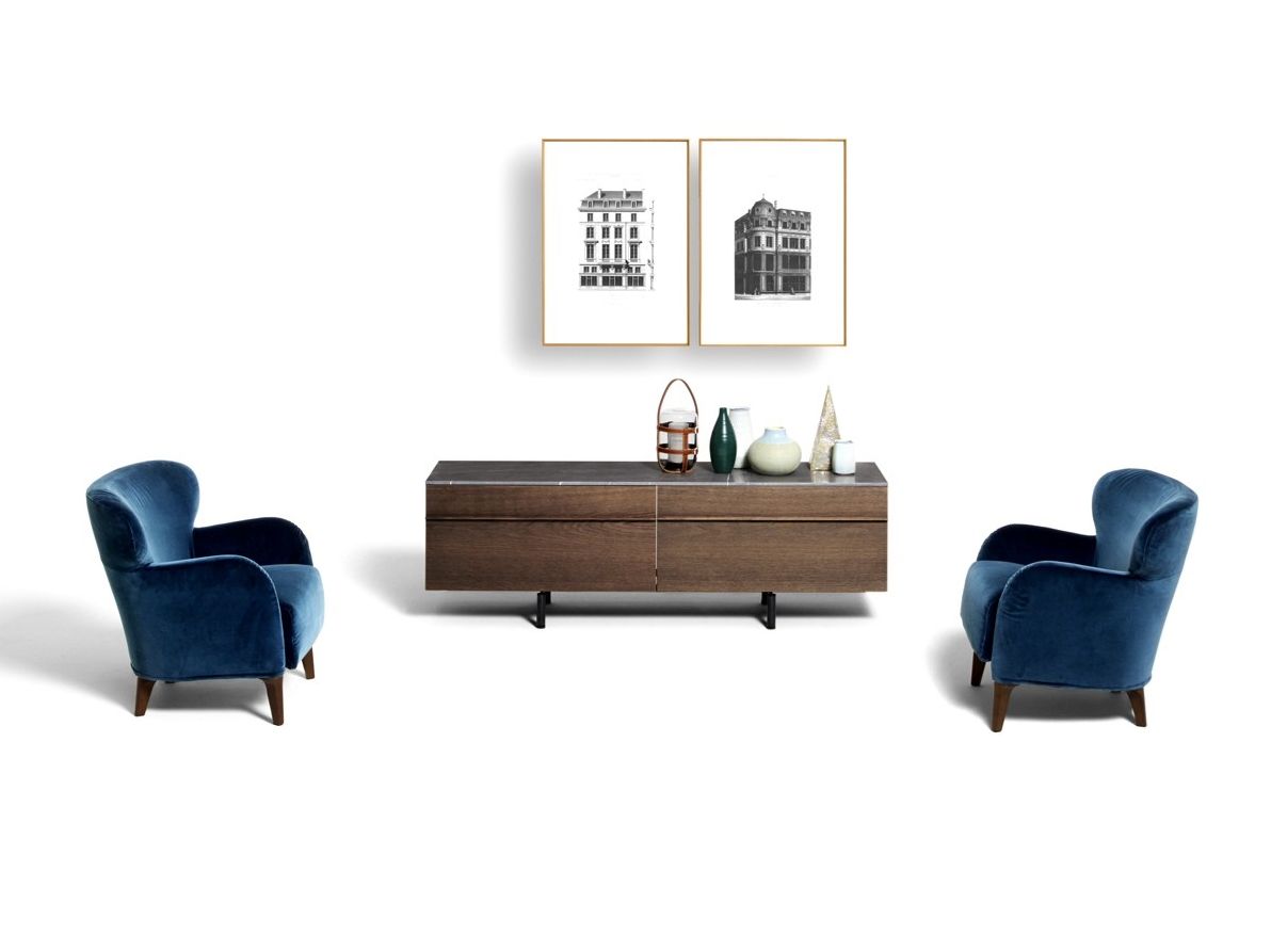 Тканевое кресло с подлокотниками DE PADOVA ALBERETA ARCH-00025887