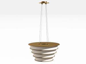 Подвесной светильник из металла и ткани