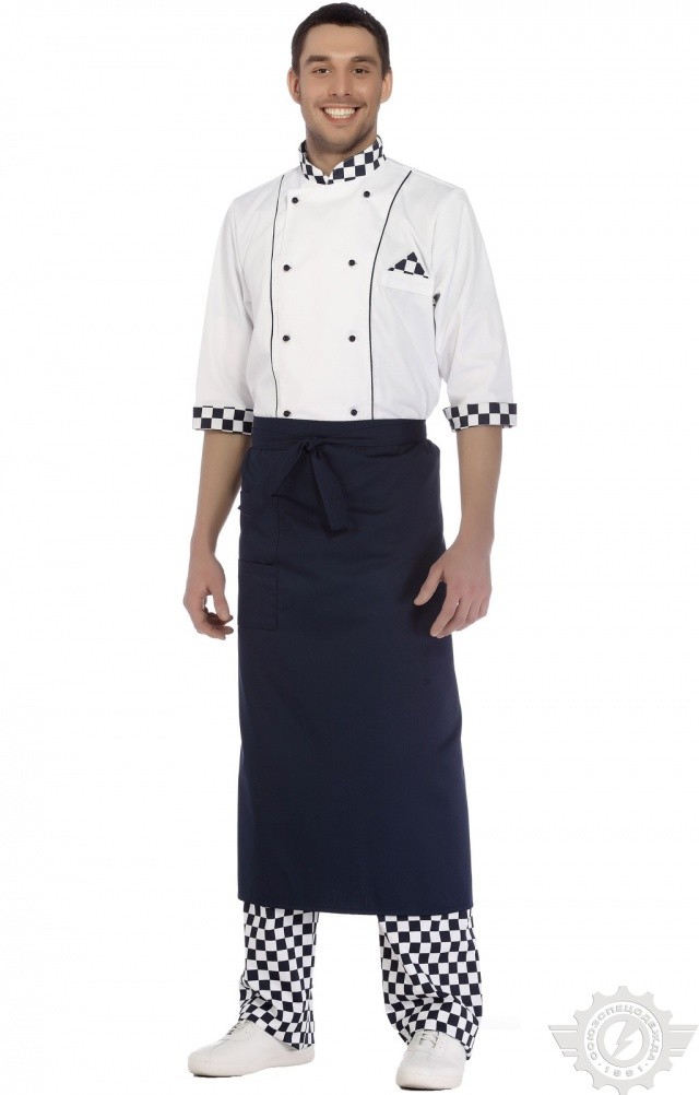 58753 Фартук "ГУРМАН" удлиненный цвет темно-синий  Одежда для официантов  размер Спецодежда  - Вид №8