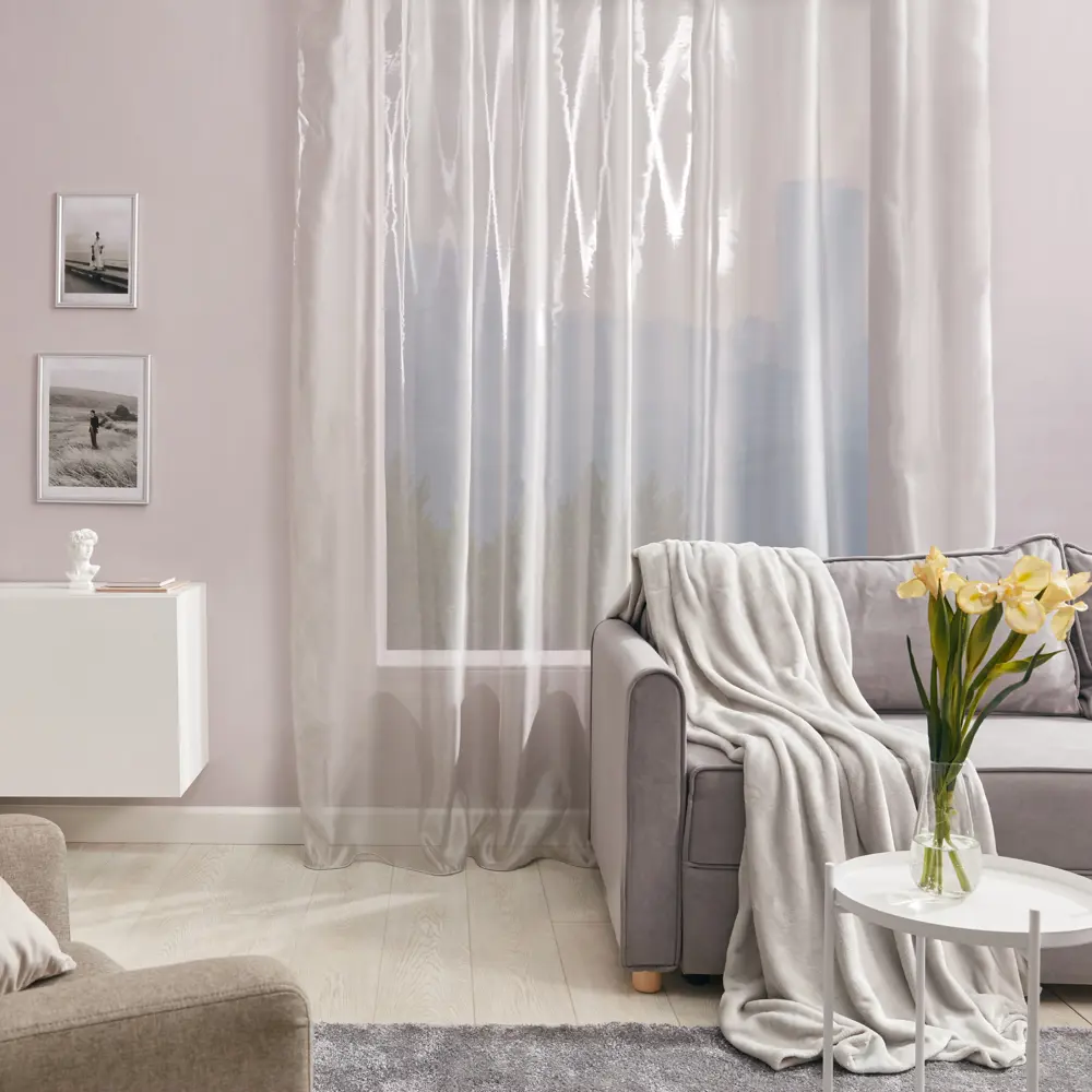 INSPIRE Тюль на ленте с серебристым сиянием 300×280 см 84757180 STLM-0054660