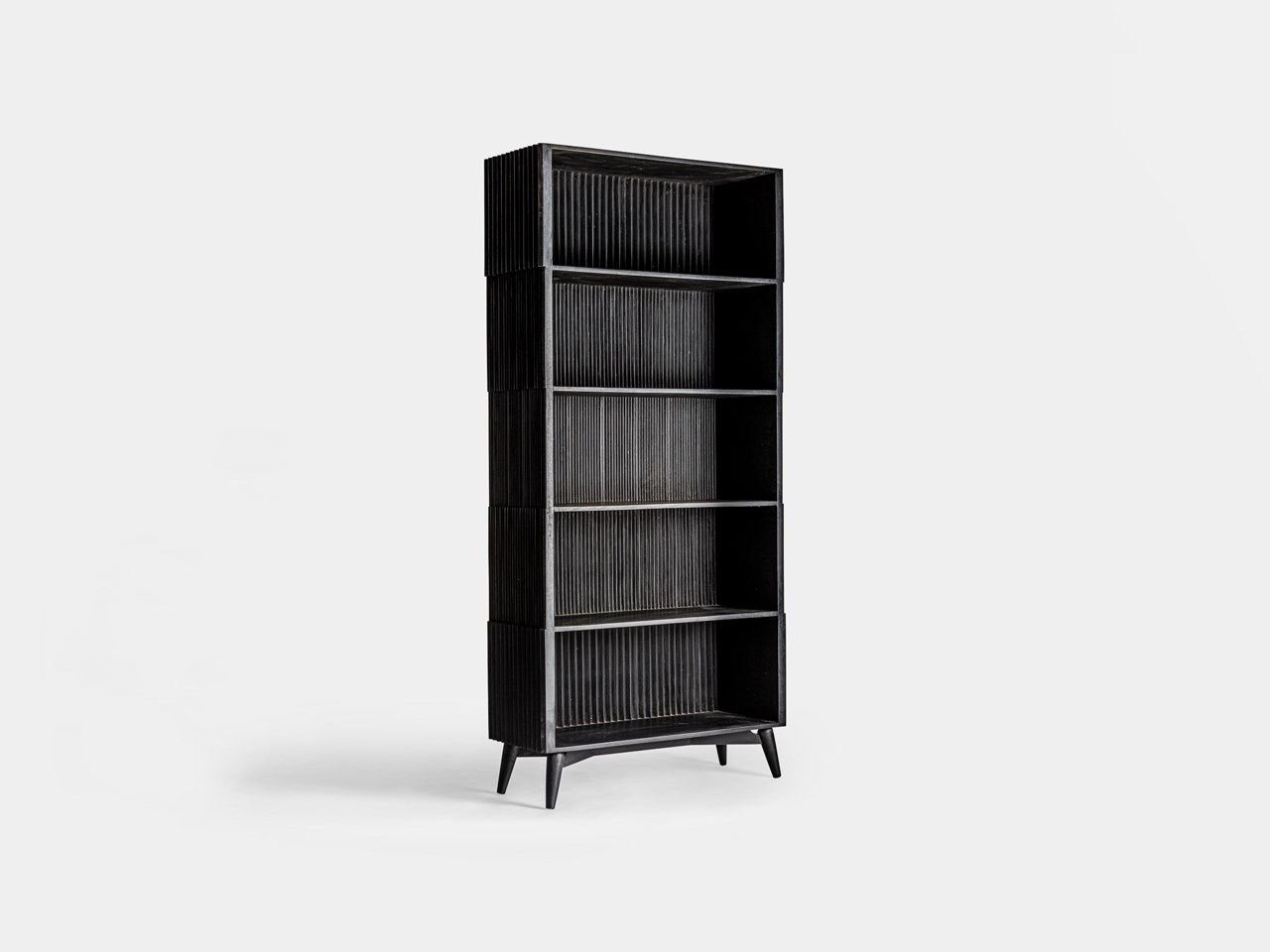 Книжный шкаф из дерева манго и мрамора Vical Home Plissé Wood ARCH-00091931 - Вид №1