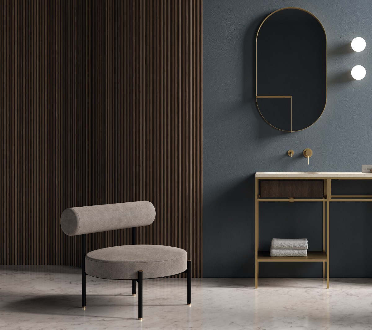 Ex.T Nouveau Shelf Mirror Настенное зеркало с полкой EXNOUSPOVALSX/BR - Вид №6