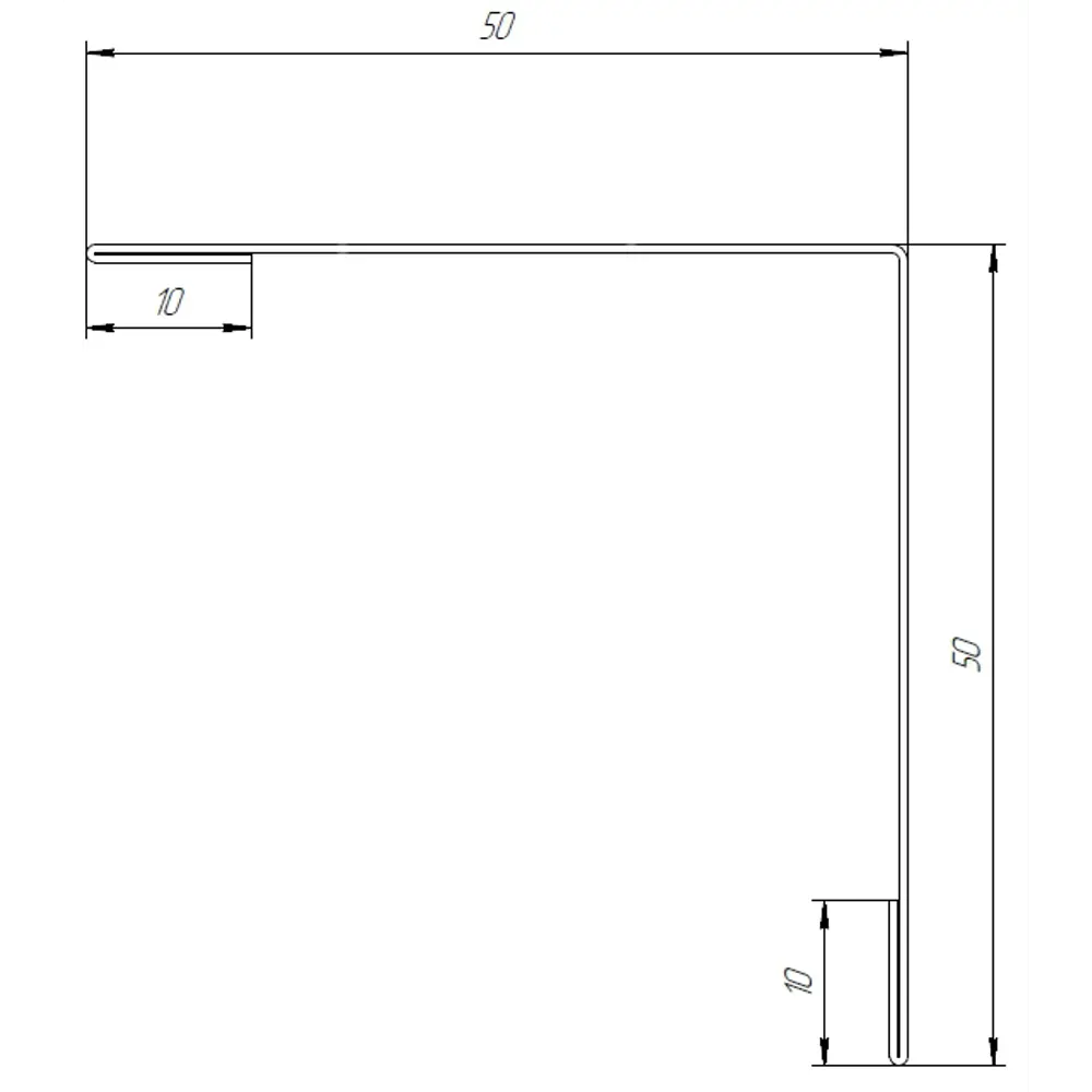 Планка для наружных углов 50x50 мм 2 м 0.4мм RAL 7024 Темно-серый Santreyd STLM-2076747 - Вид №1