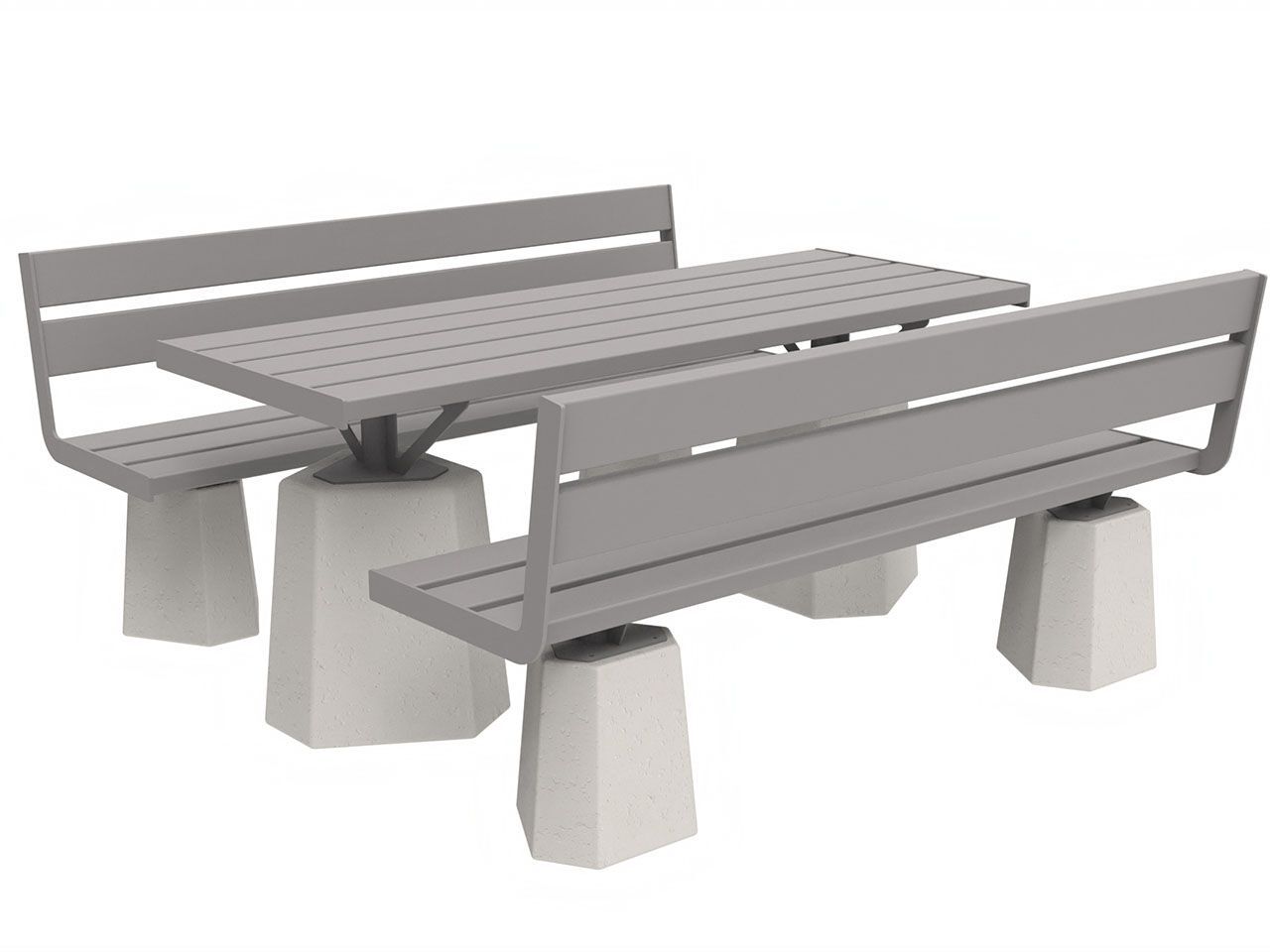 Стол для пикника из металла и бетона со встроенными скамейками Lazzari Stone ARCH-00036666 - Вид №7