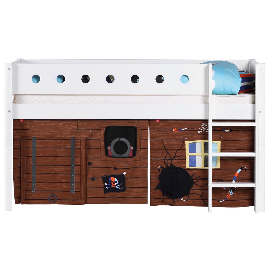 Кровать Flexa White с лестницей, 190 см, белая 801730840 - Вид №3