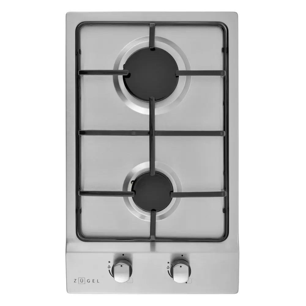 Газовая варочная панель Zugel ZGH293X 29 см 2 конфорки цвет серый STLM-2113796