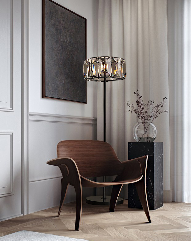 Торшер Harlow Crystal 3 от Delight Collection KR0354F-3 DELIGHT COLLECTION ЭЛИТНЫЕ 246472 Прозрачный;черный  - Вид №2